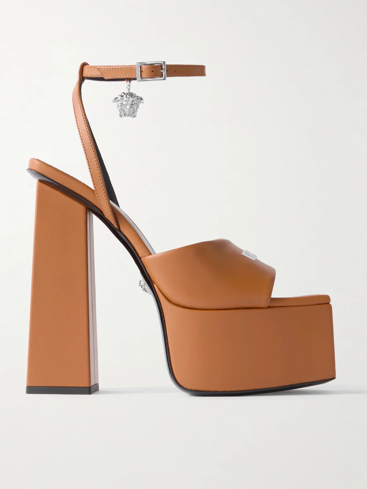 Embellished Leather Platform Sandals - 1