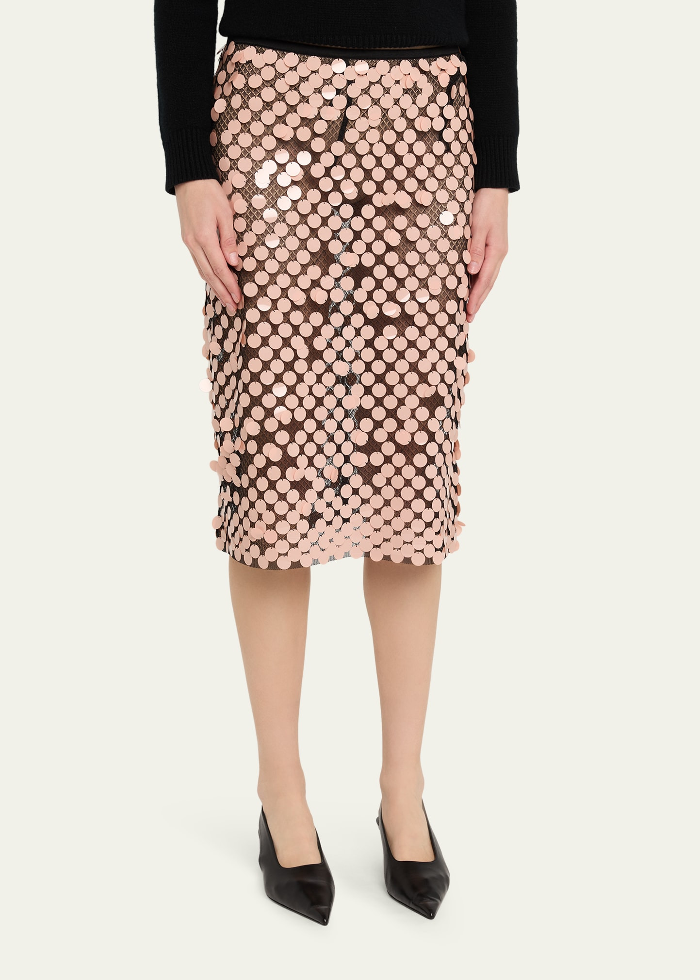 Yumi Sequined Mesh Skirt - 4