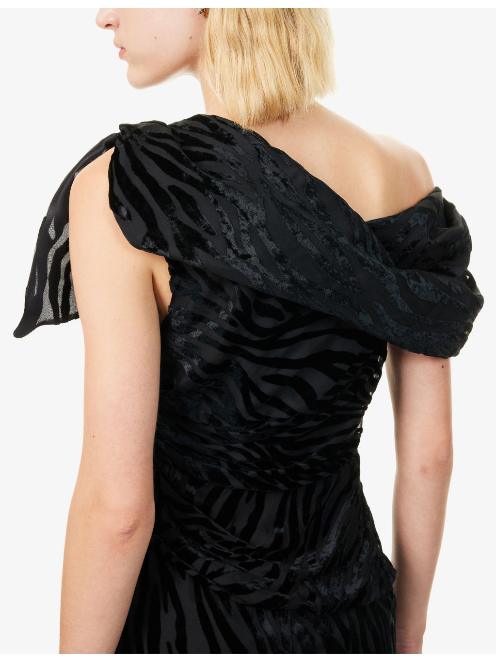 Atrium Cyane Draped Woven Midi Dress - 5