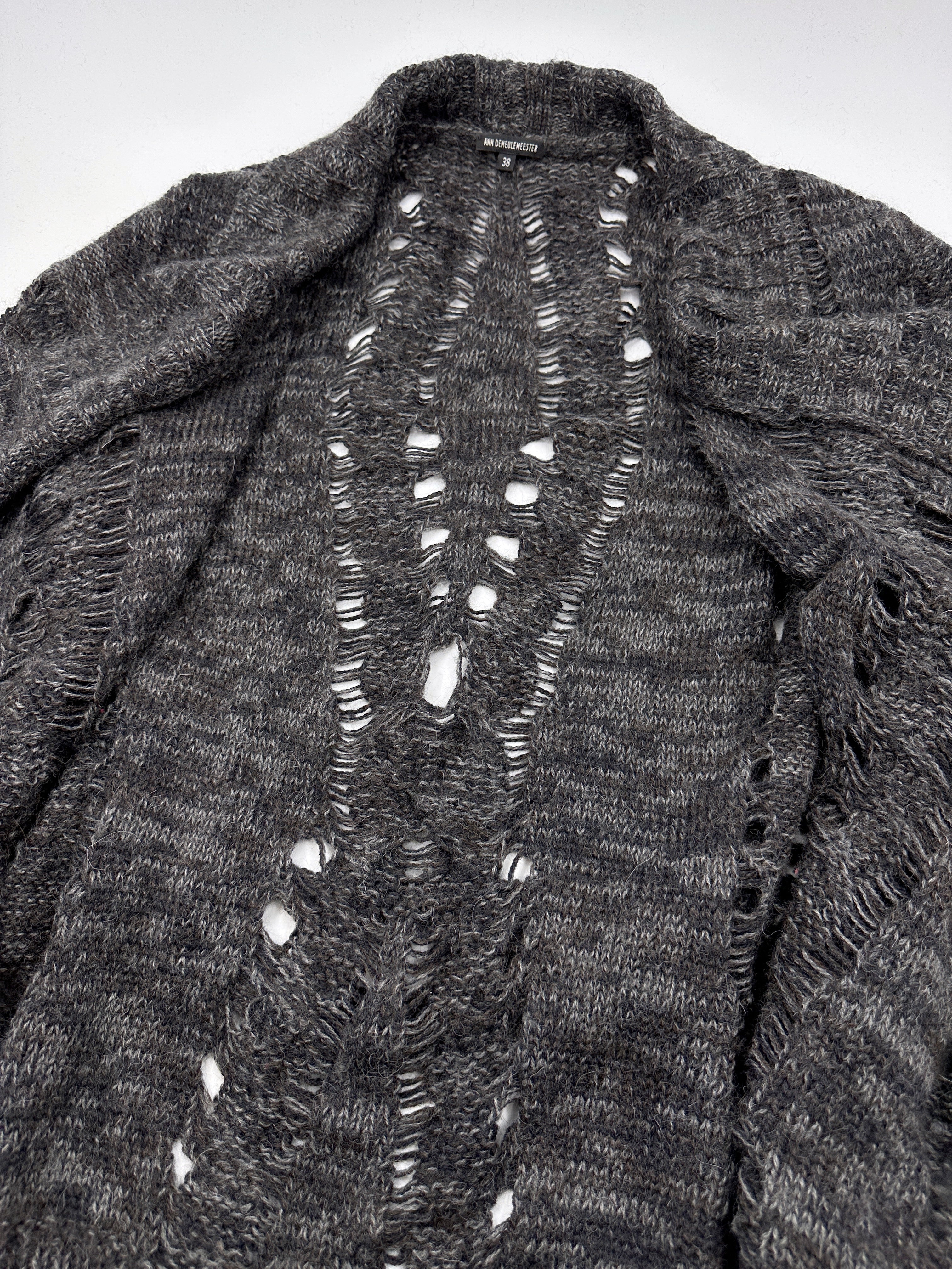Ann Demeulemeester Fall 2010 Asymmetrical Alpaca Knit Long Cardigan - 11