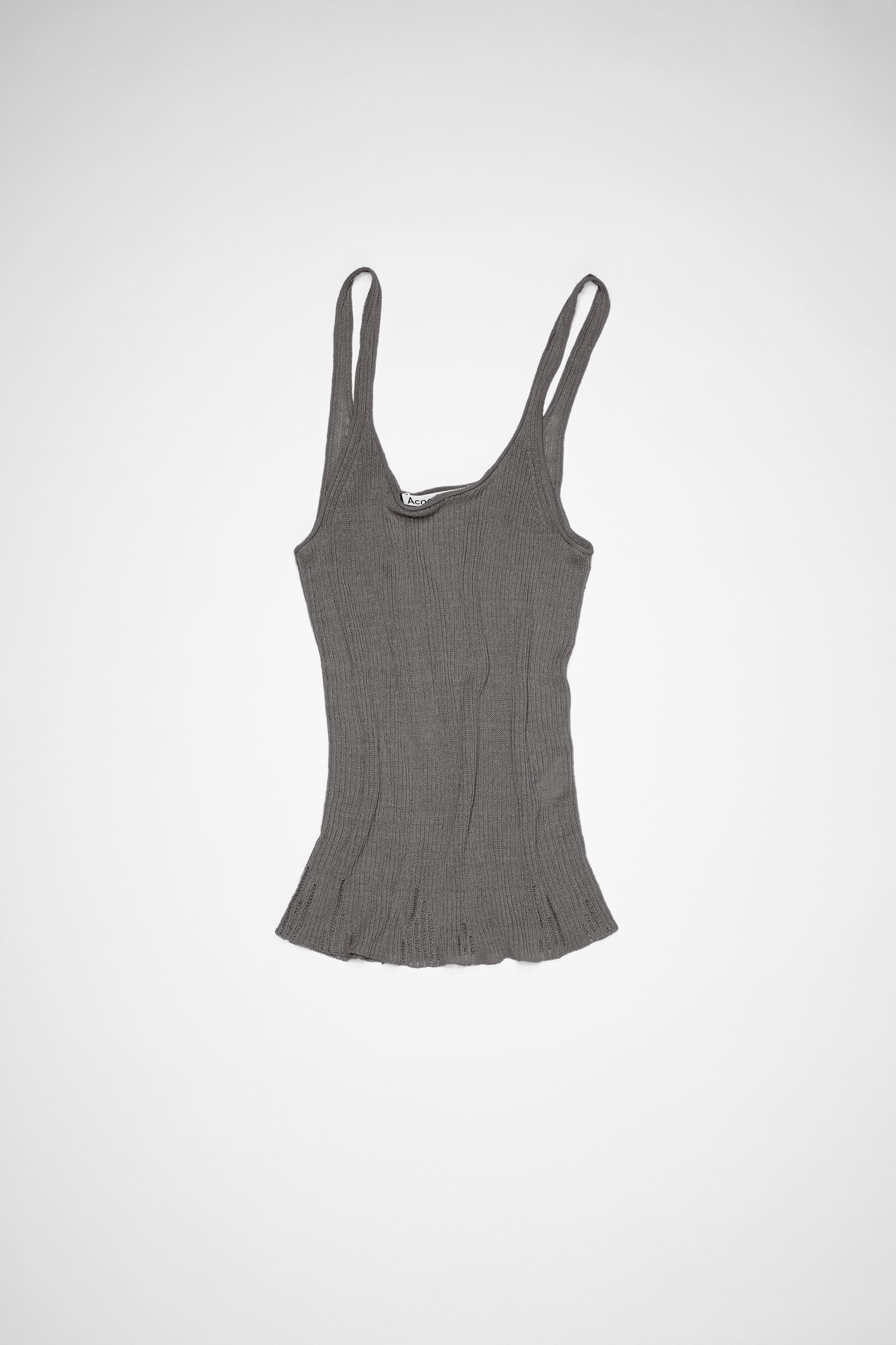 Ribbed tank top - Charcoal Grey - 1