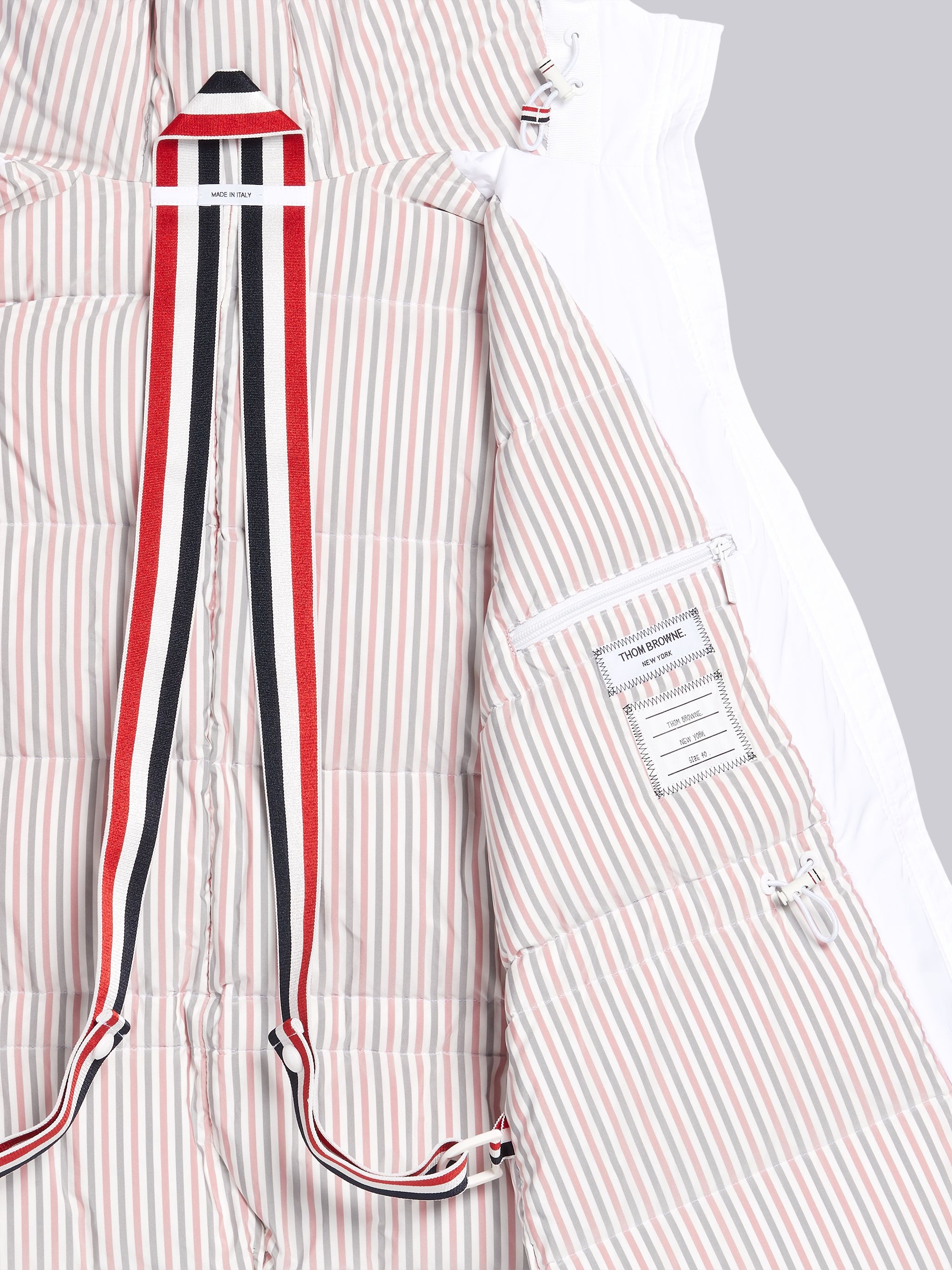 White Down Filled Poly Twill A-line Hooded Parka - 6