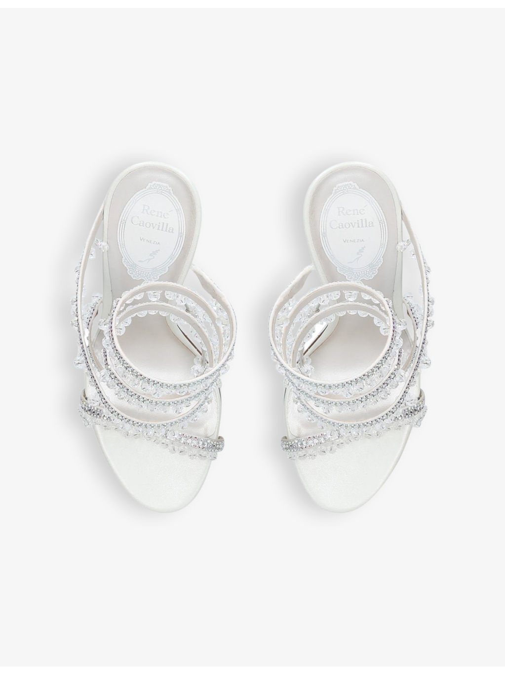 Chandelier 105 crystal-embellished heeled leather sandals - 3