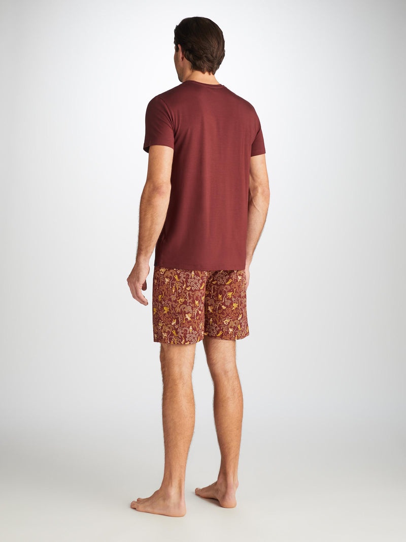 Men's T-Shirt Basel Micro Modal Stretch Burgundy - 4