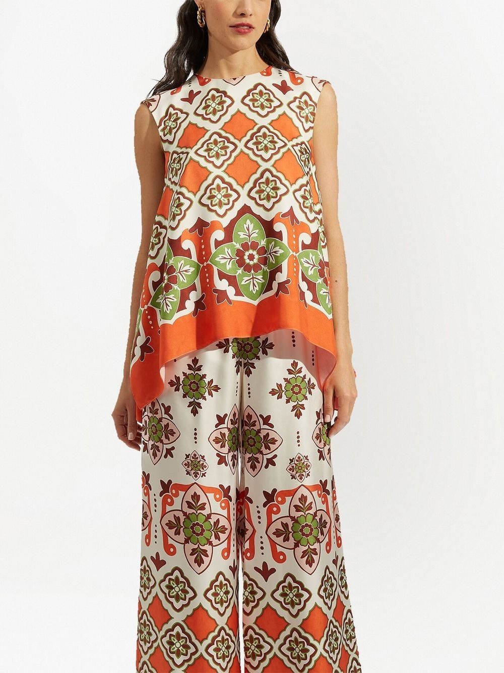 San Carlo asymmetric printed silk blouse - 2