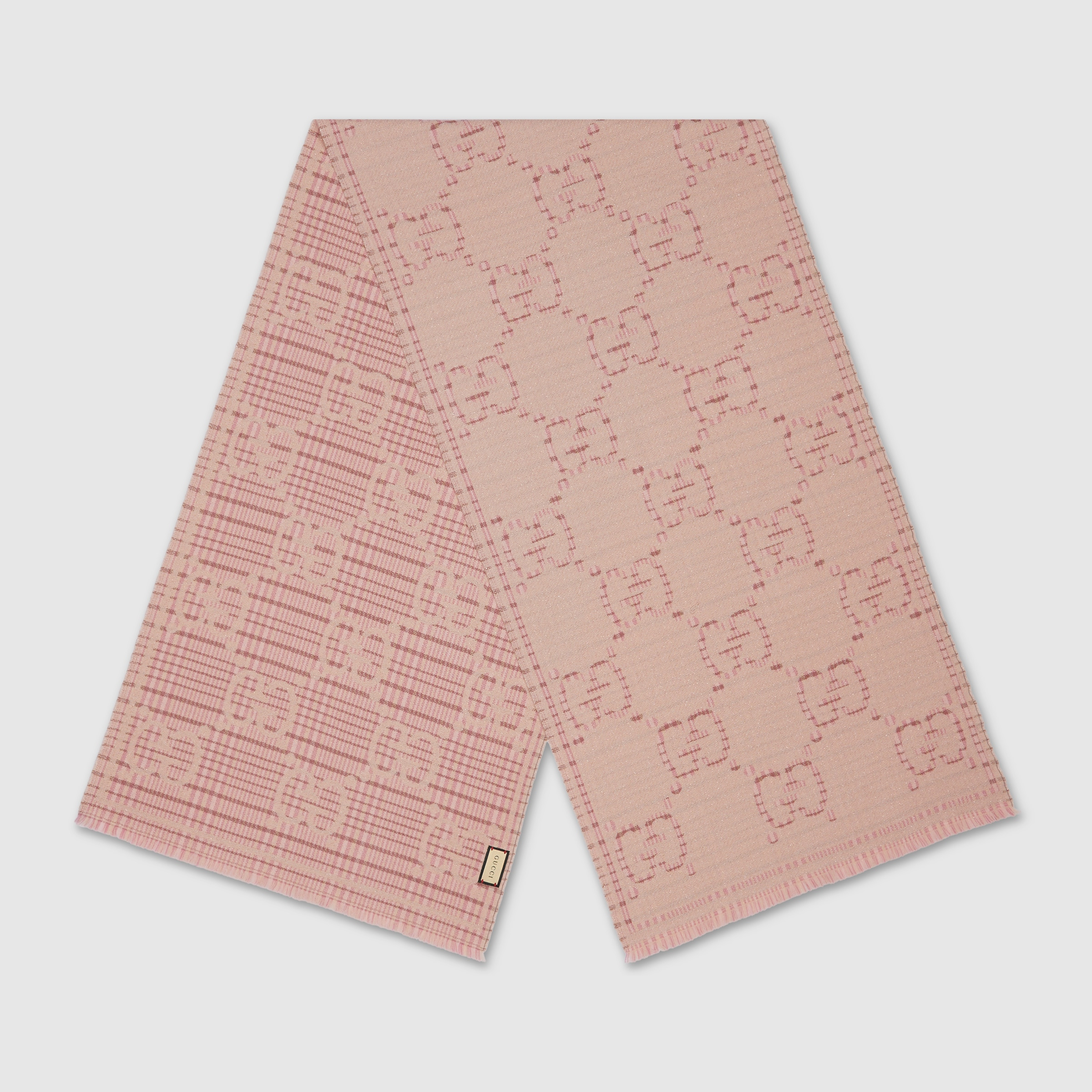 Check GG wool jacquard scarf - 2