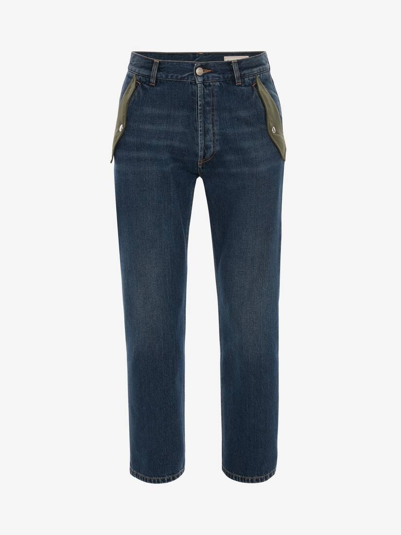 Hybrid Denim Jeans in Washed Blue - 1