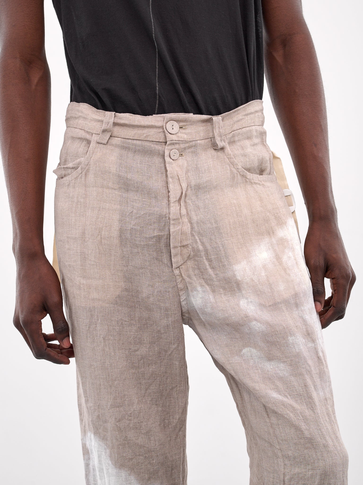 Graphic Linen Trousers - 5