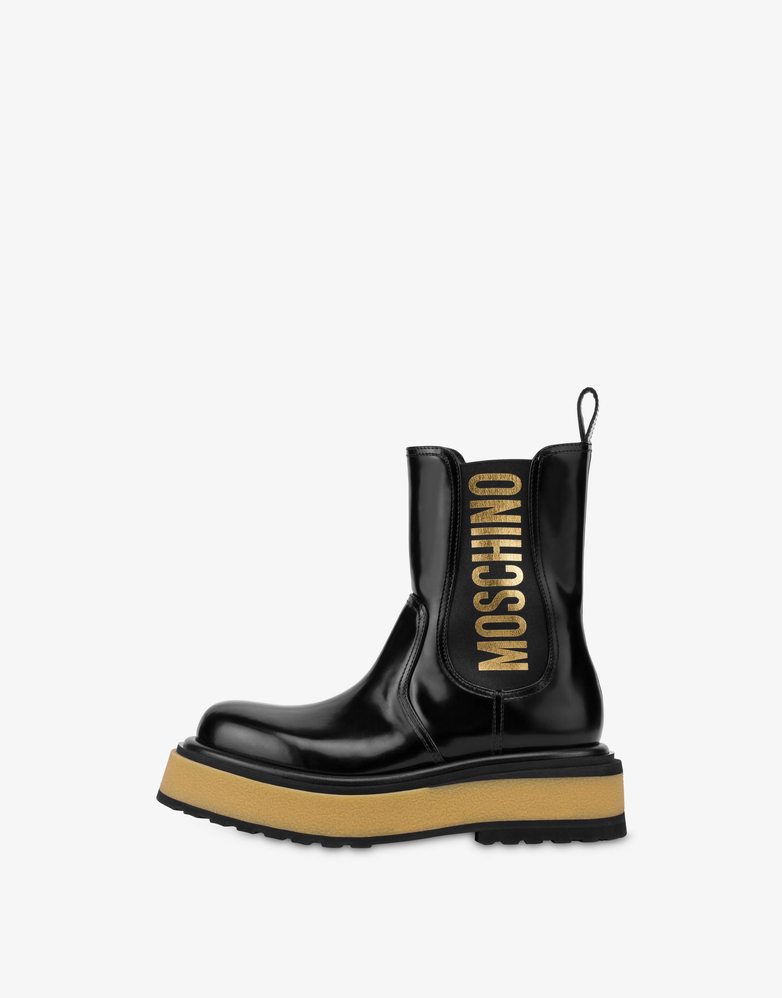 ELASTIC LOGO CALFSKIN BEATLE BOOTS - 2