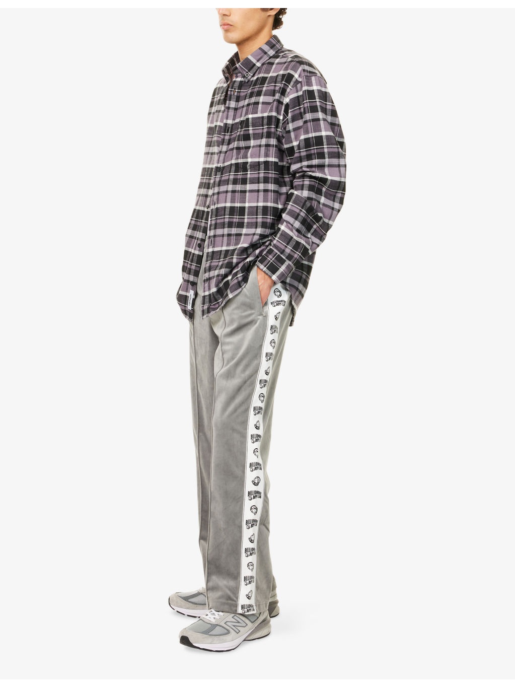 Velour Branded-Panel Woven Jogging Bottoms - 2