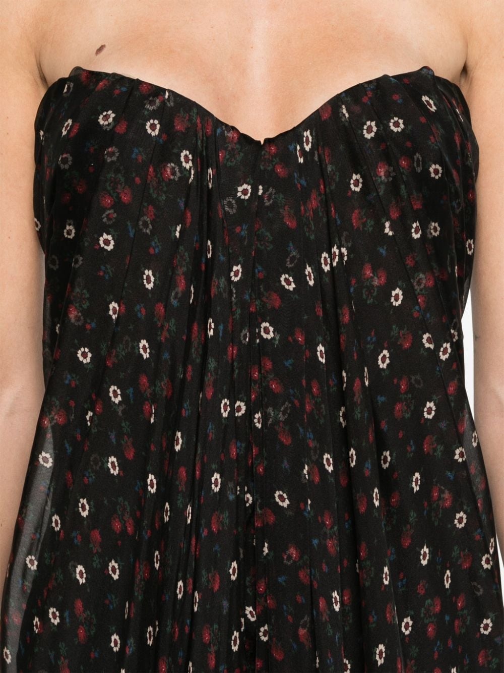 strapless silk dress - 5