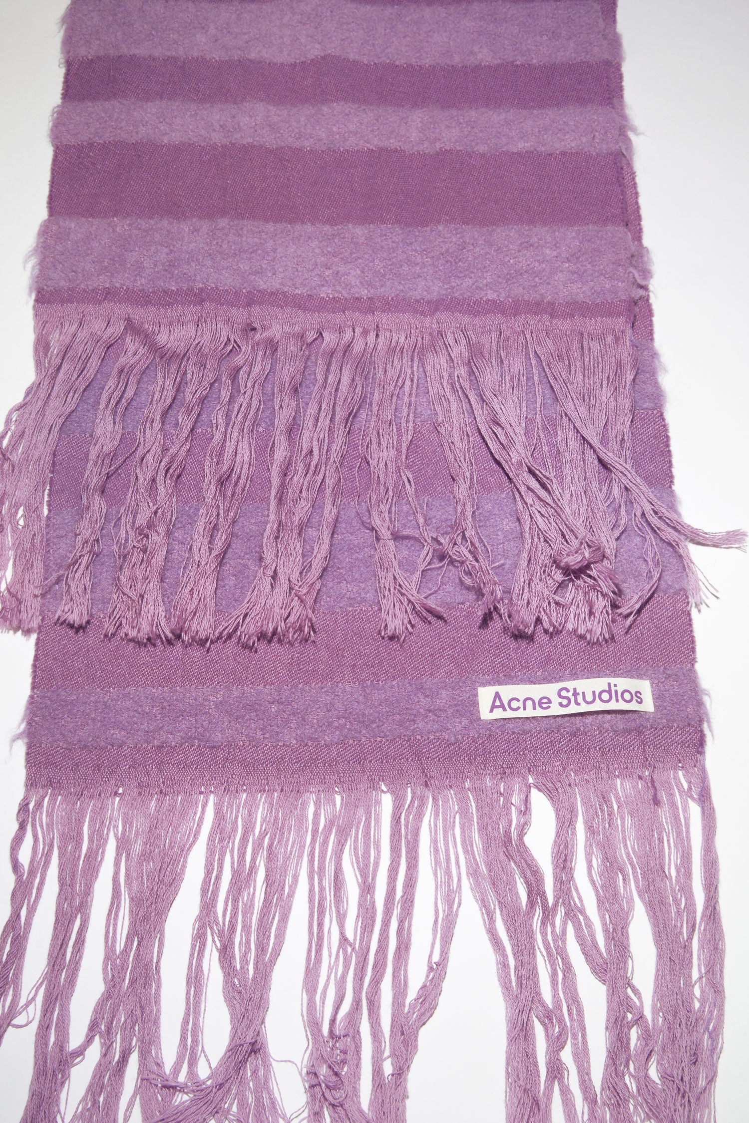Striped boucle scarf - Lilac purple - 4