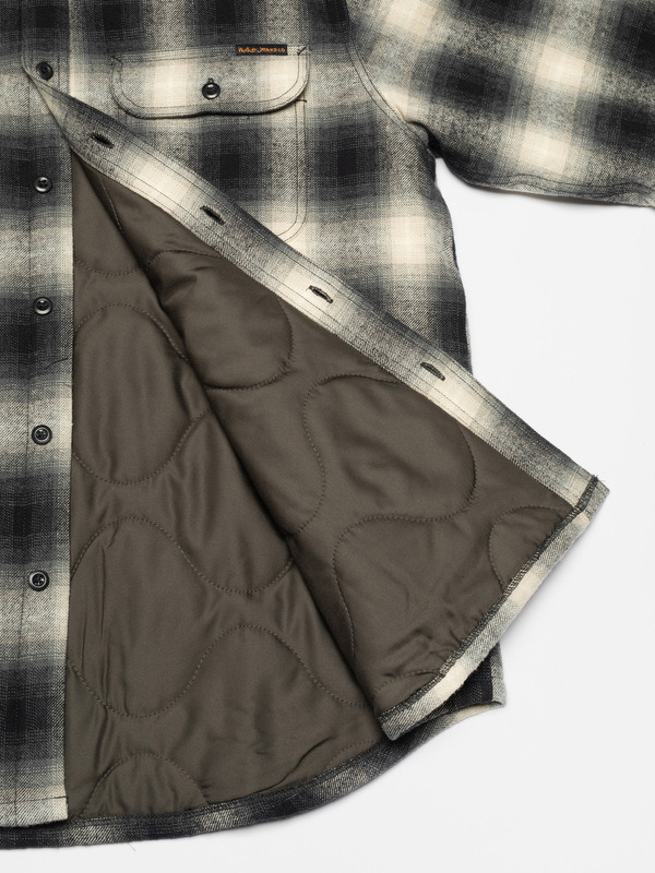 Glenn Padded Shadow Check Shirt Black - 5