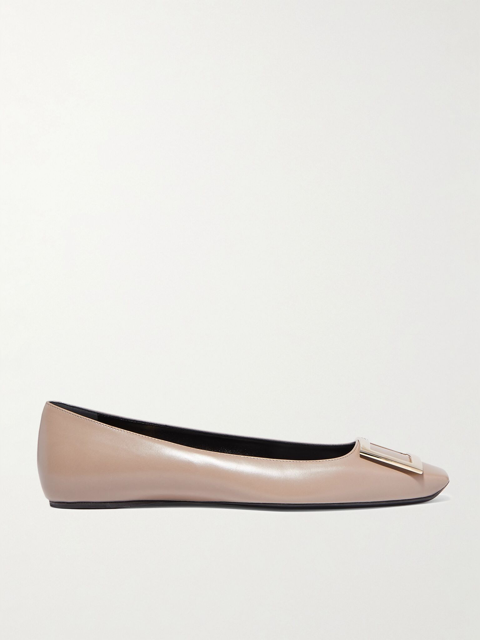 Quadrata Trompette embellished leather ballet flats Taupe - 1
