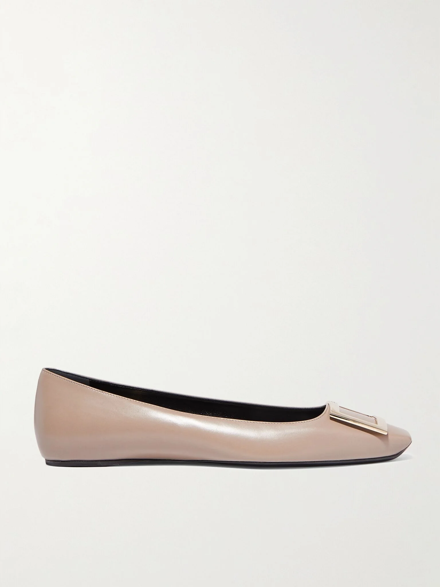 Quadrata Trompette embellished leather ballet flats Taupe - 1