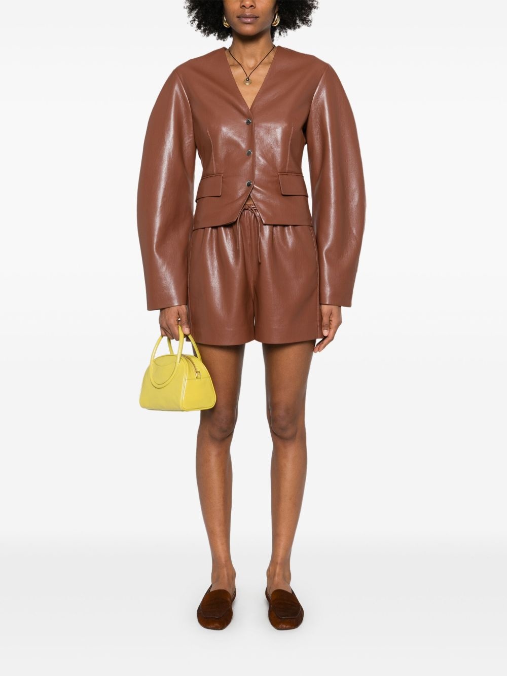 faux-leather shorts - 2