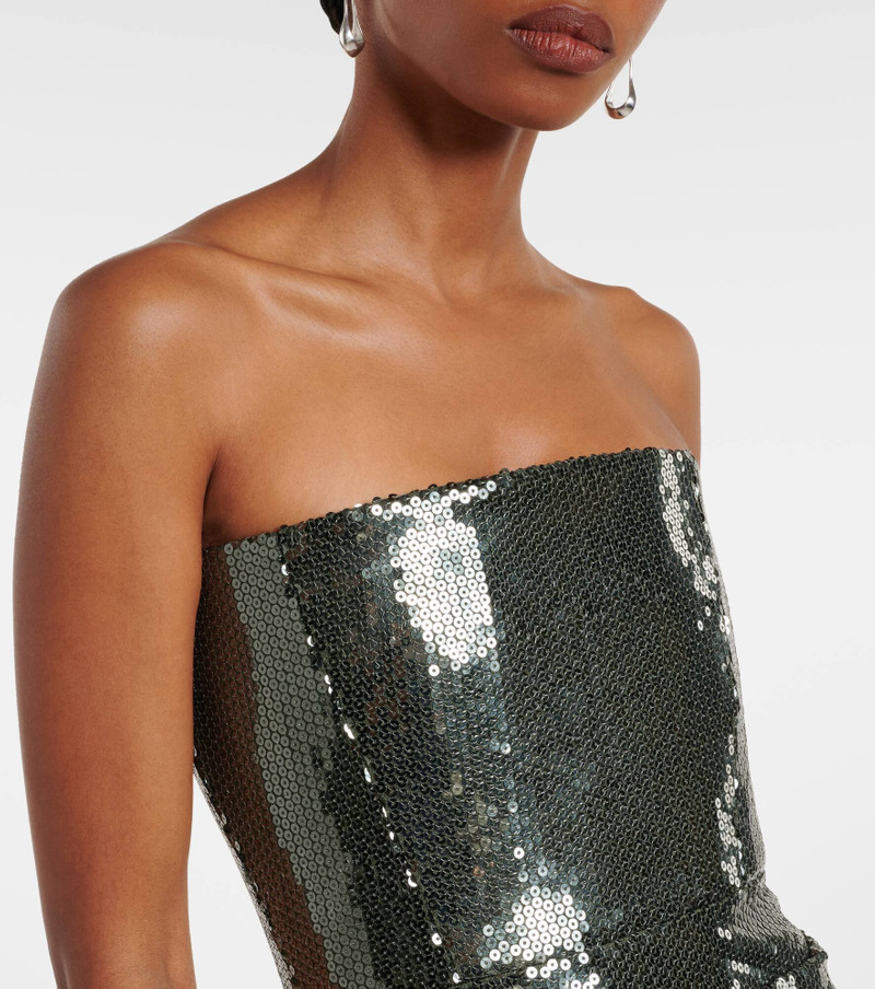 Draped sequined corset dress 4