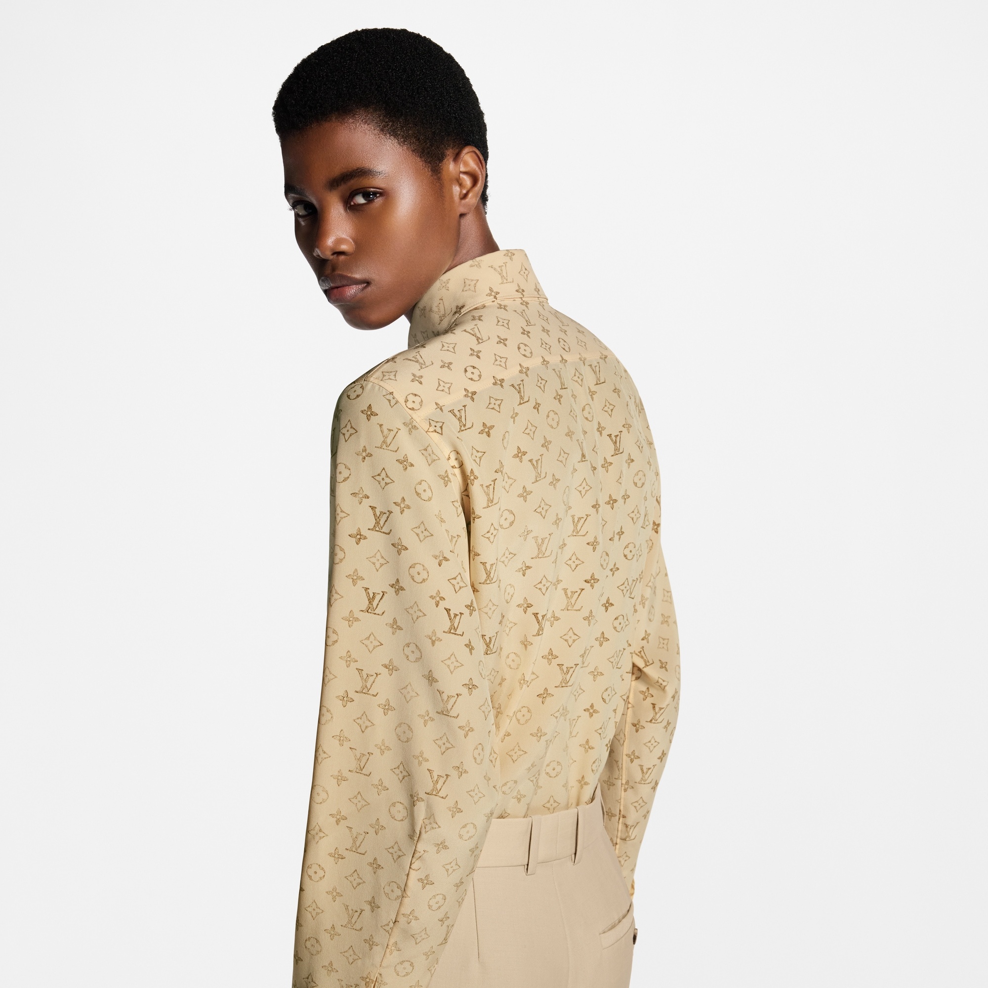 Washed Monogram Silk Shirt - 7