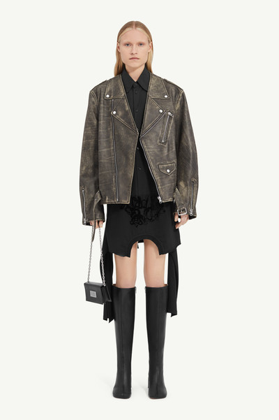 MM6 Maison Margiela Heavy Leather Biker Jacket outlook