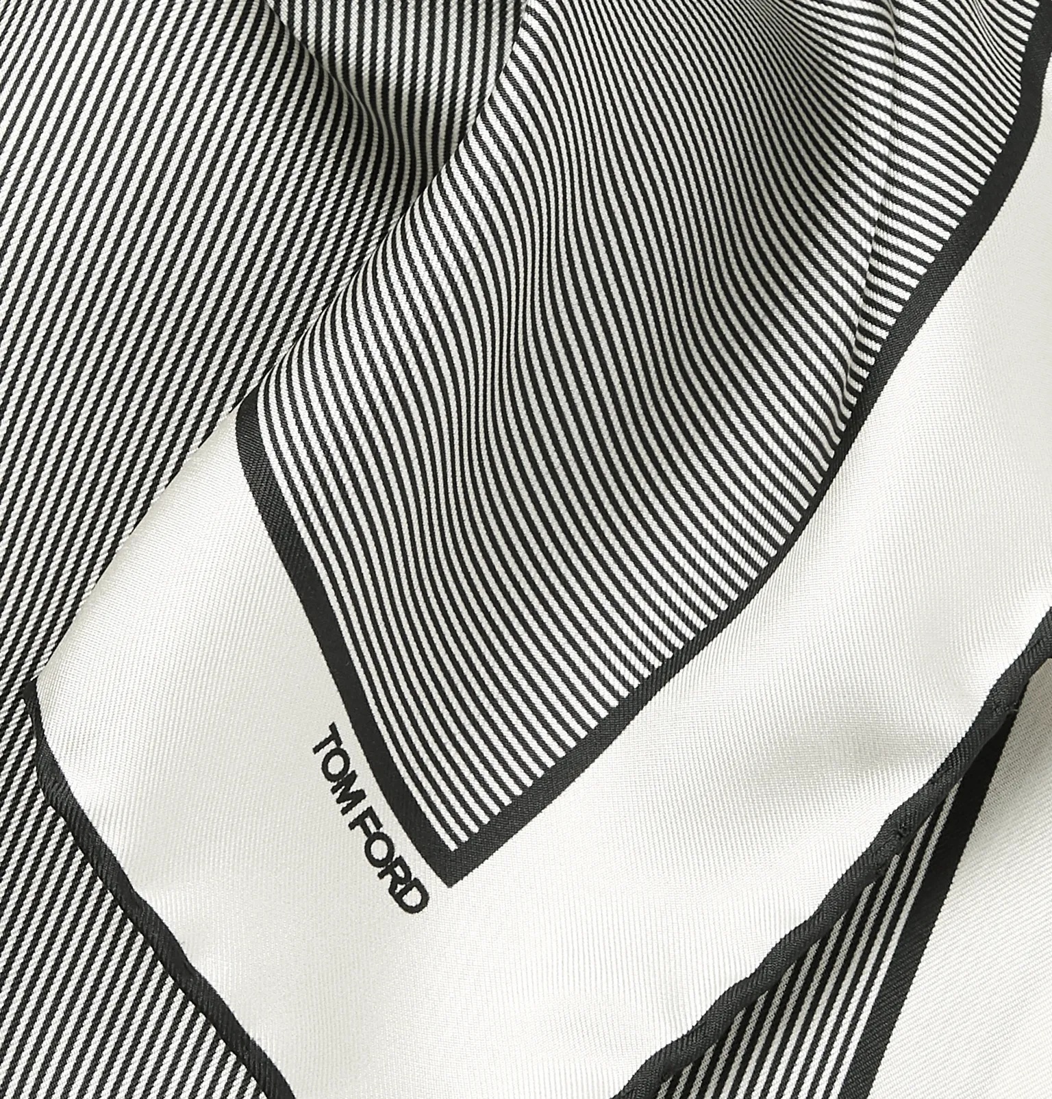 Pinstriped Silk-Twill Pocket Square - 4