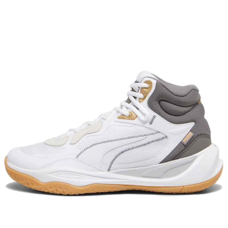 PUMA Playmaker Pro Mid Trophies 'White Grey Gold' 379019-01 - 1