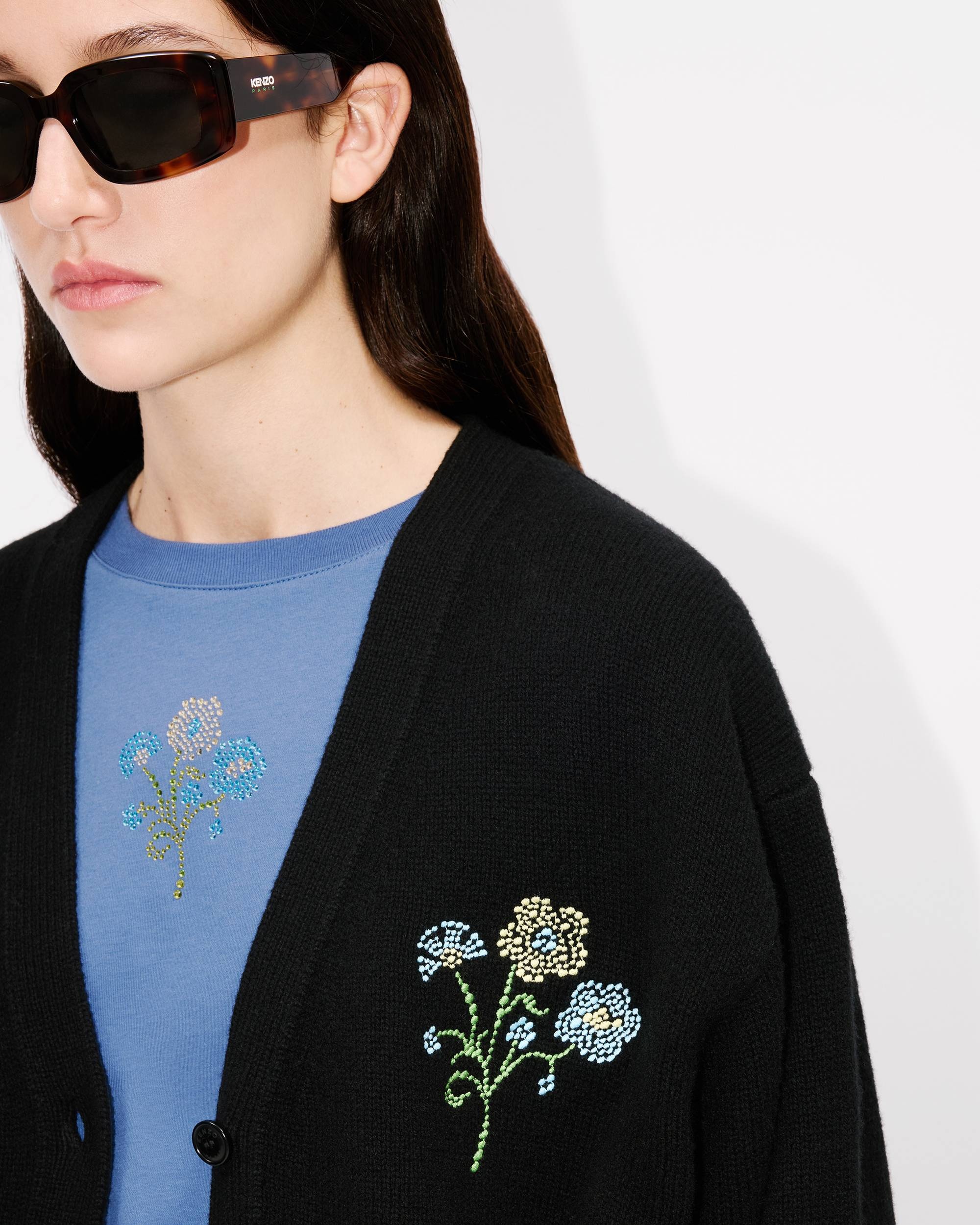 'KENZO Jungle Flower' embroidered cardigan in wool - 6