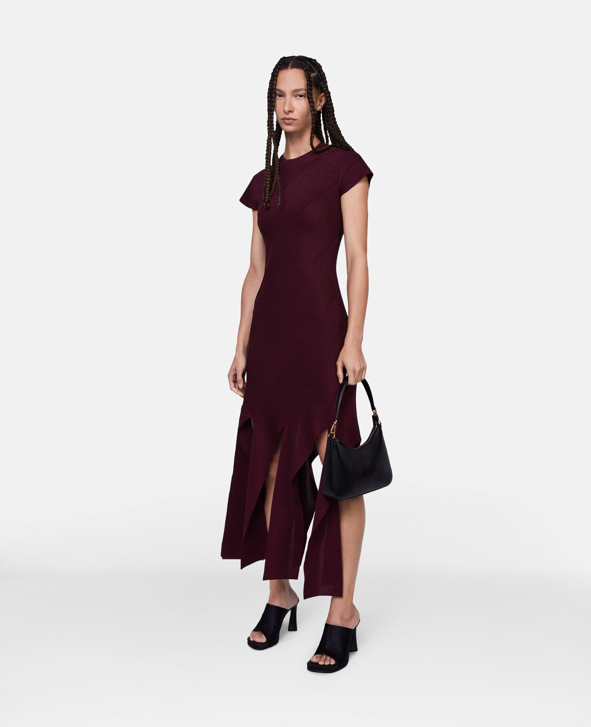 Lurex Rib Knit Midi Dress - 2