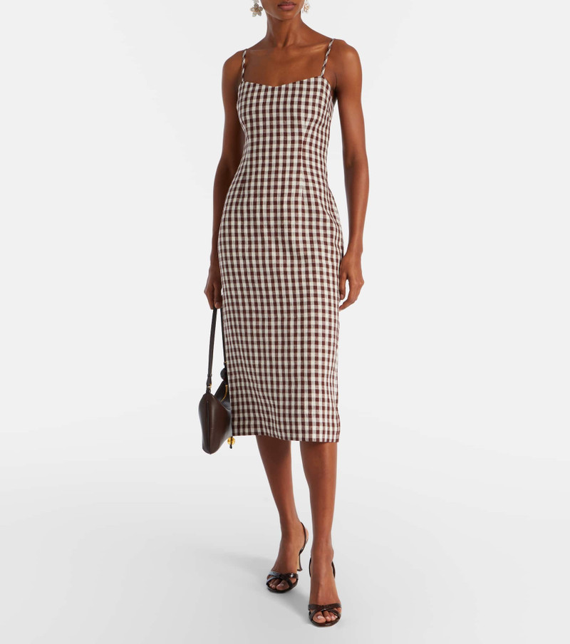 POSSE Sadie gingham linen midi dress outlook
