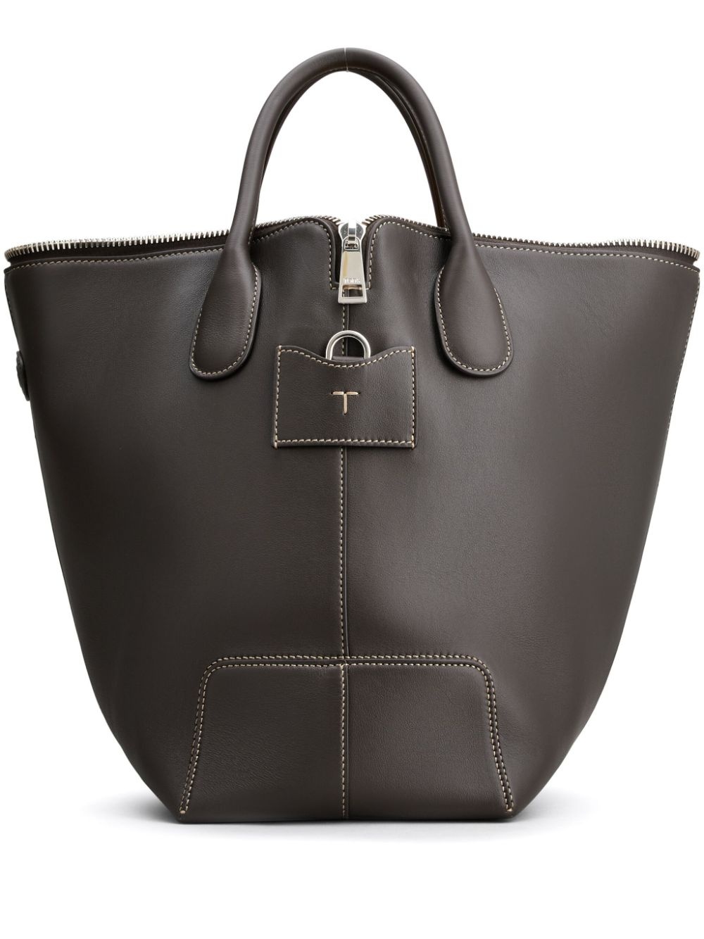 【TOD'S】MEDIUM DI BAG Woman GREY Tod's Di Bag in Leather Medium with Drawstring