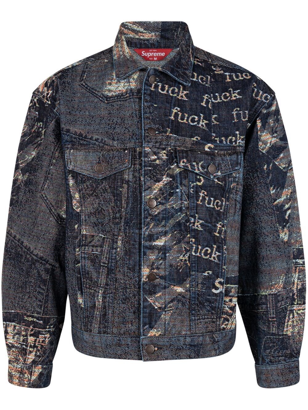 Archive denim jacquard trucker jacket - 1