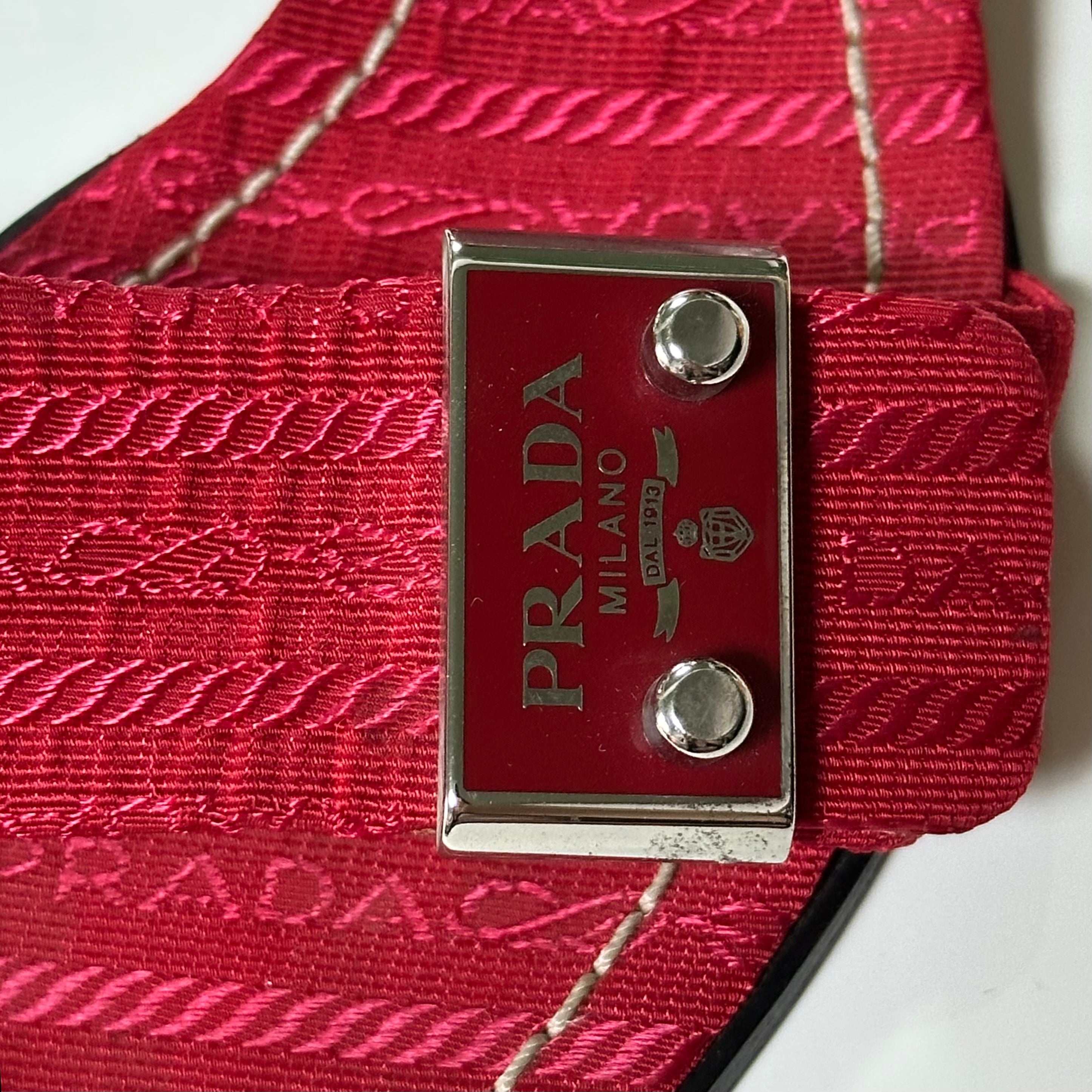 PRADA Nylon Logo Sandals - 7