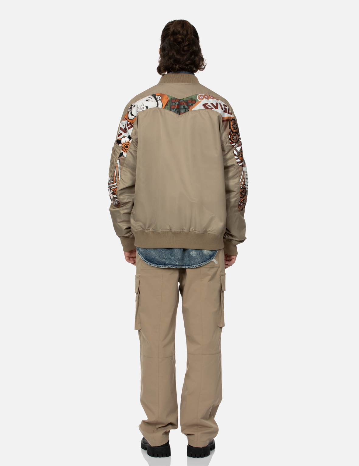 "VIRTUAL VACATION" DAICOCK PRINT LOOSE FIT BOMBER JACKET - 5