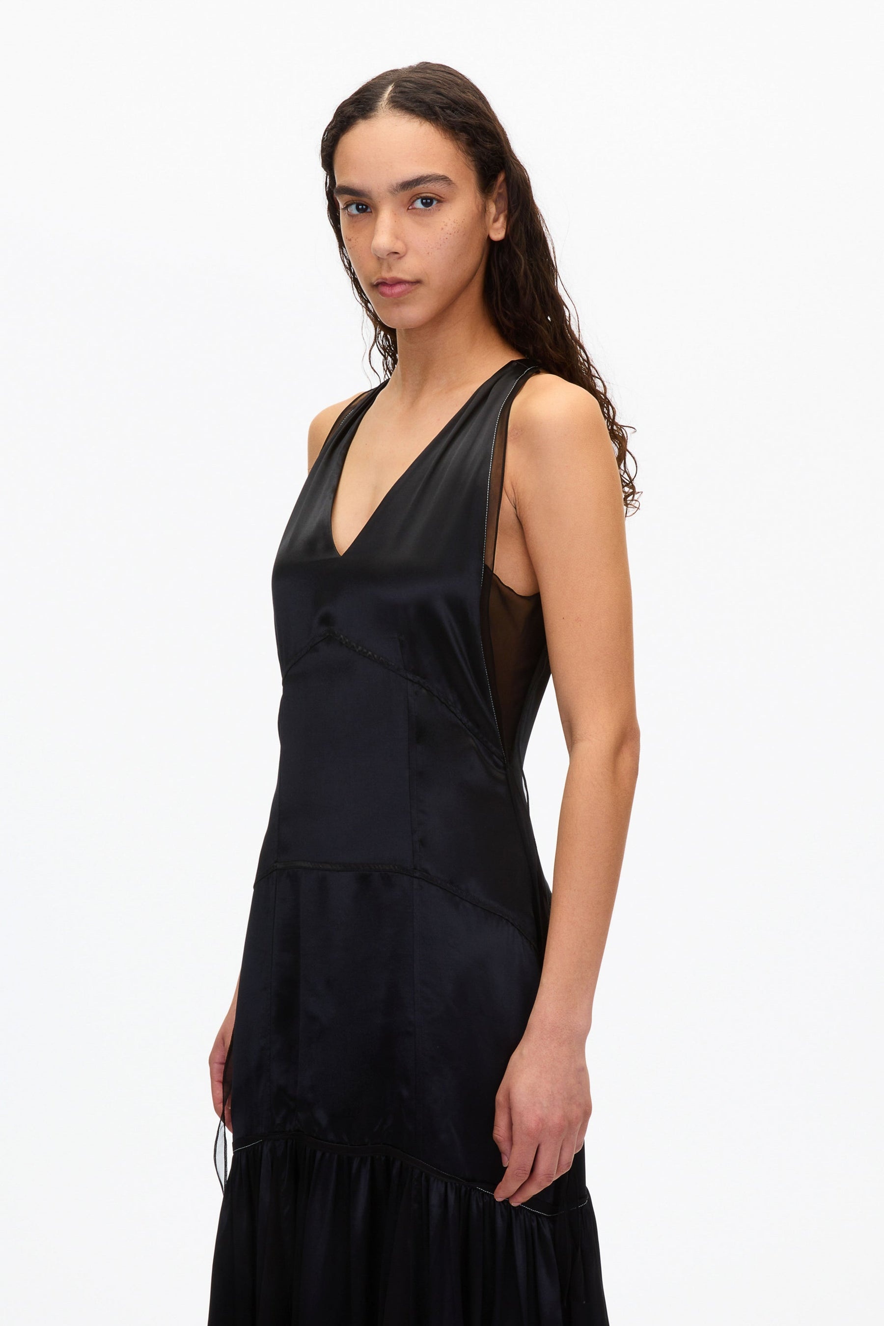 Liquid Satin Tiered Gown - 2