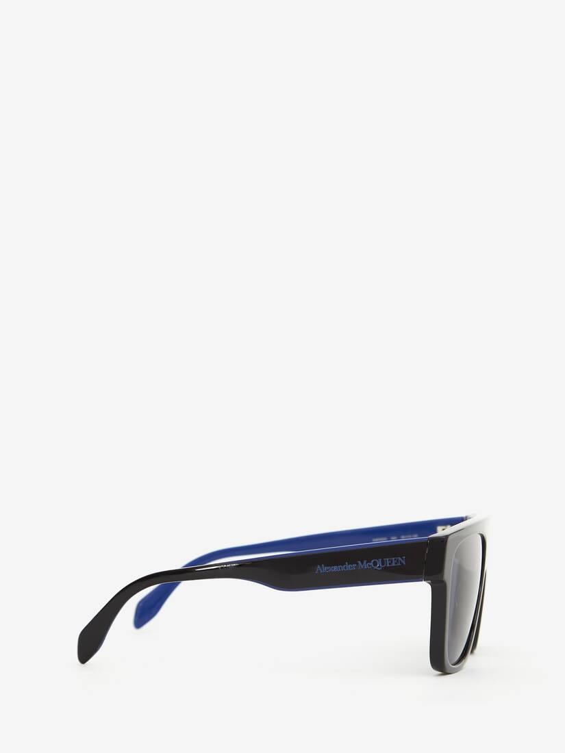 Selvedge Flat Top Sunglasses in Black/blue - 2