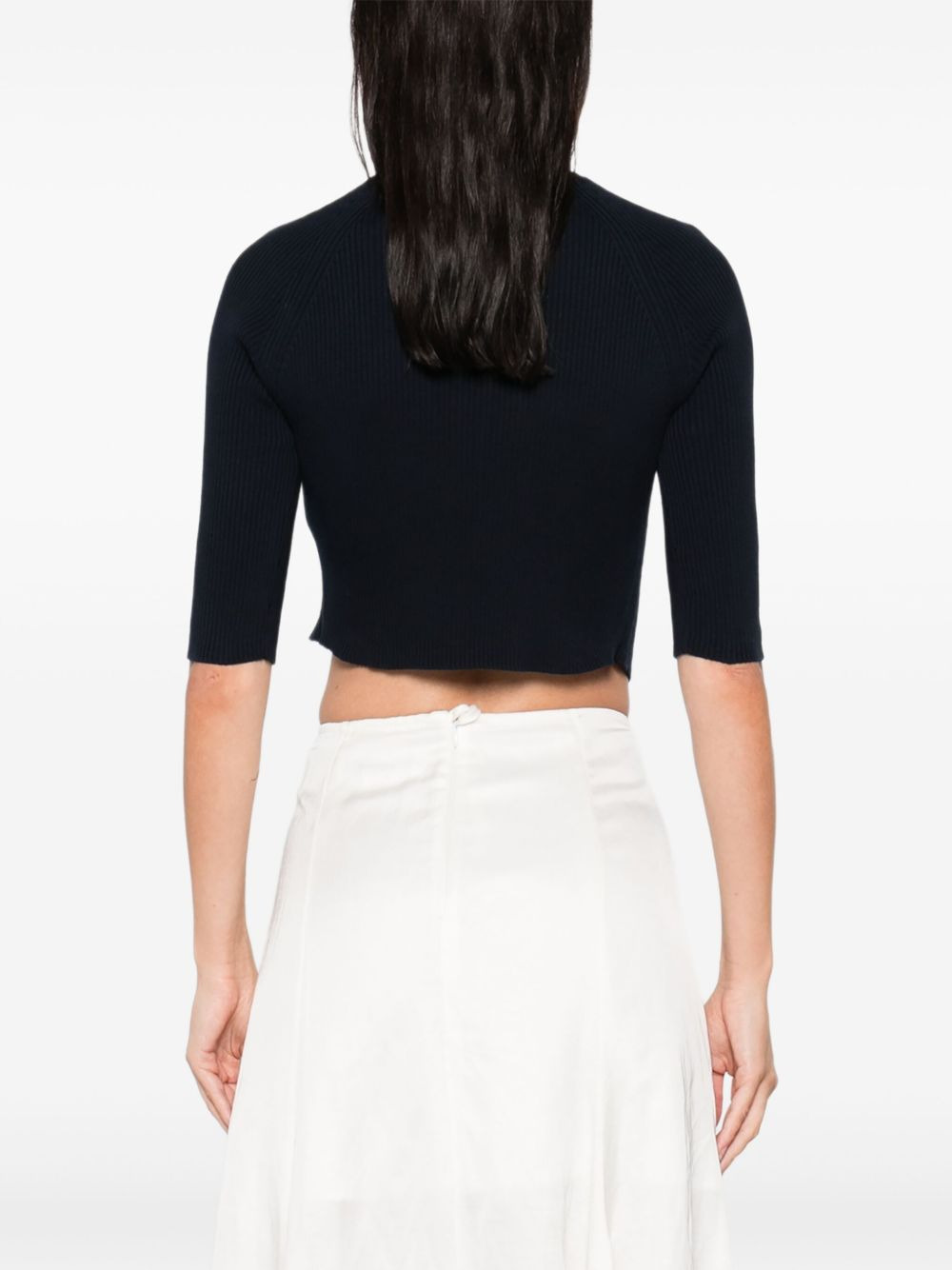 ribbed buttoned cardigan - 4