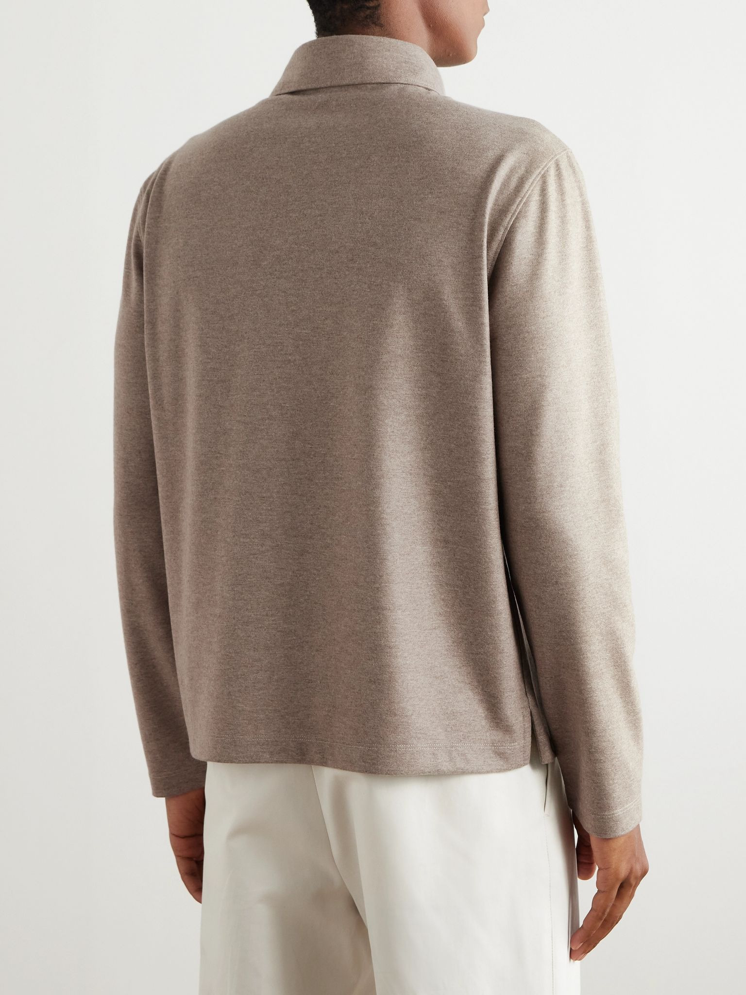Cashmere Polo Shirt Neutral - 4