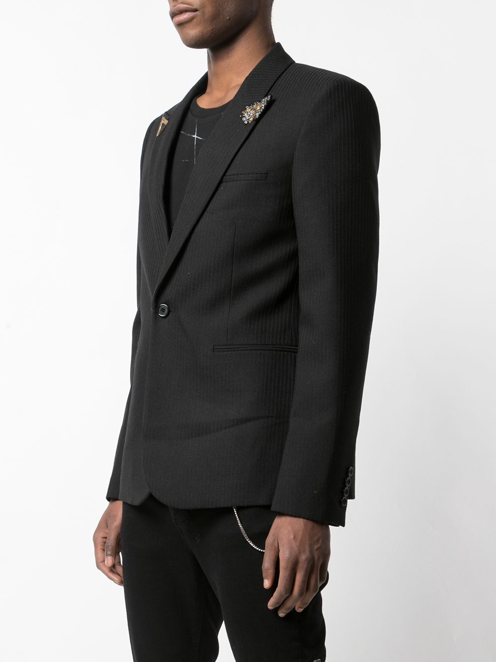 beaded fitted blazer - 3