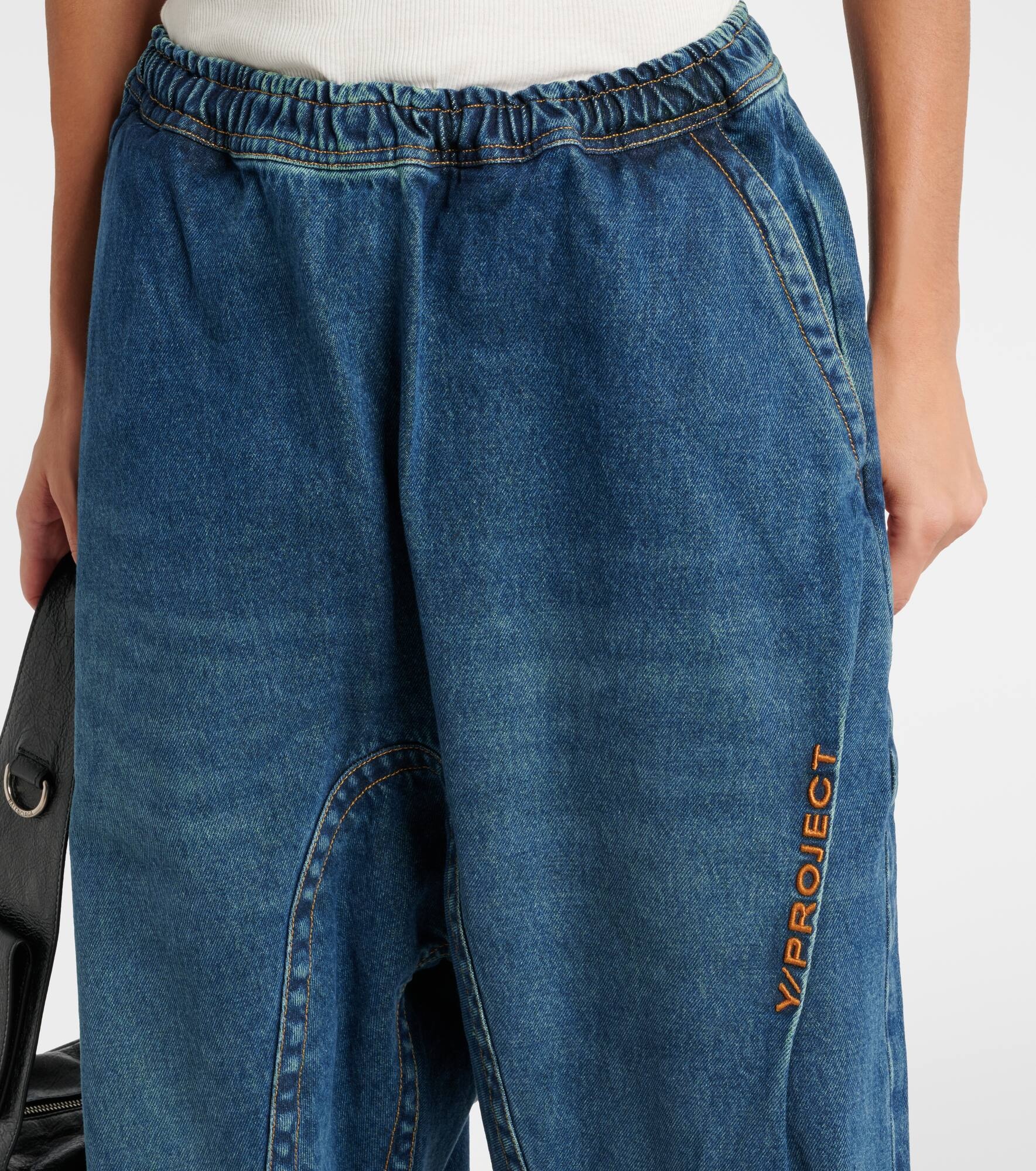 Logo low-rise wide-leg jeans - 4