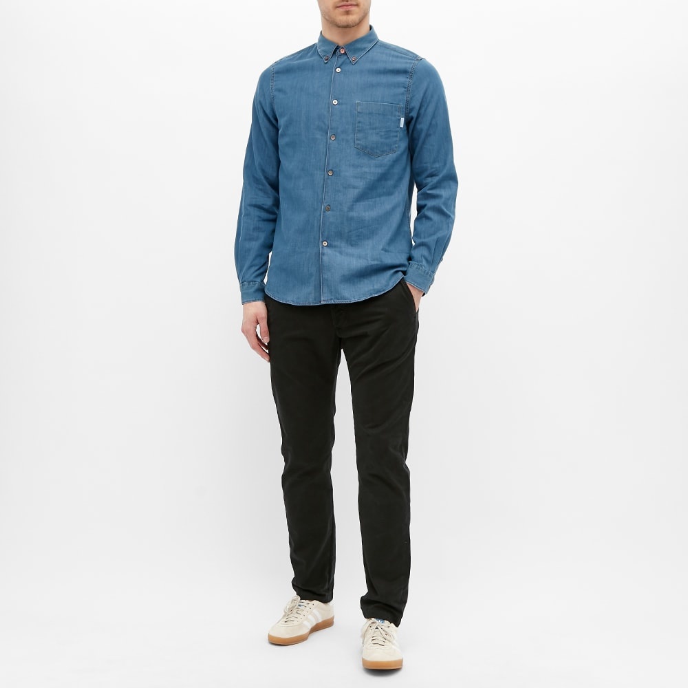 Paul Smith Multi Coloured Stitch Button Down Denim Shirt - 6