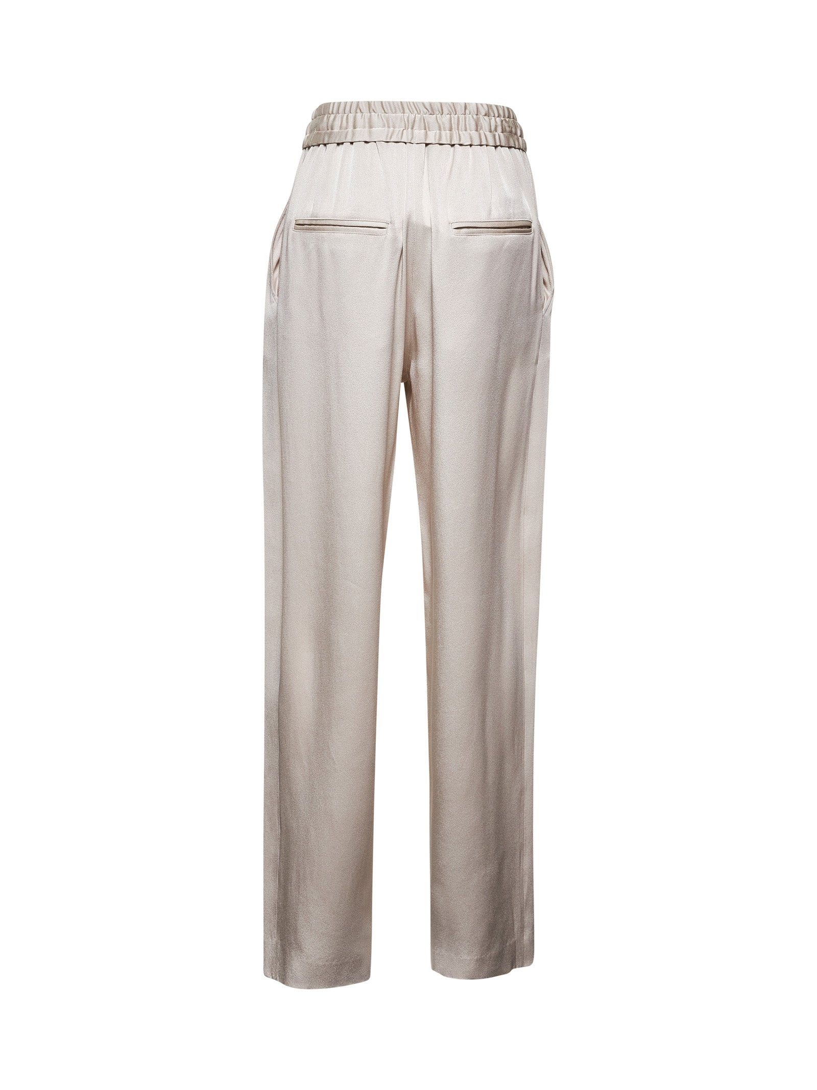 Beige satin Kendry trousers - 2