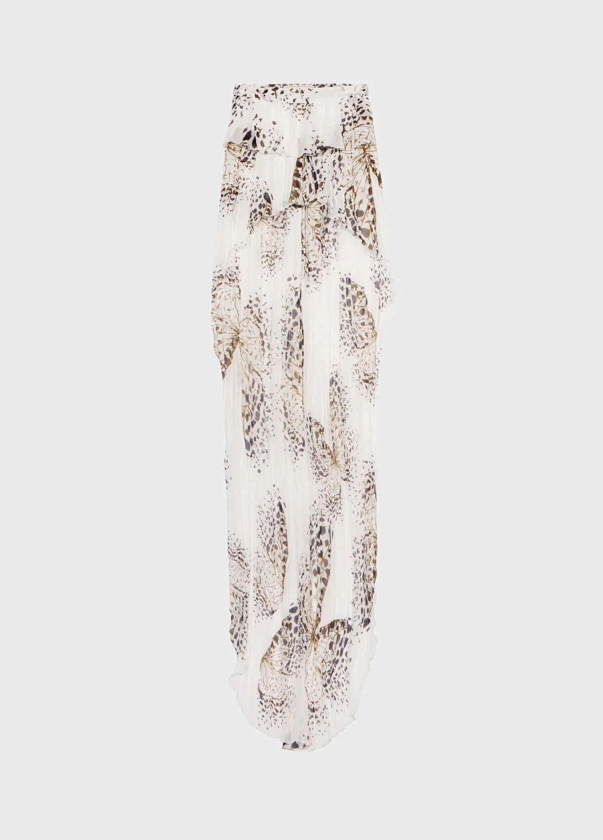 ASYMMETRICAL PRINTED GEORGETTE SKIRT WITH RUFFLES - 1