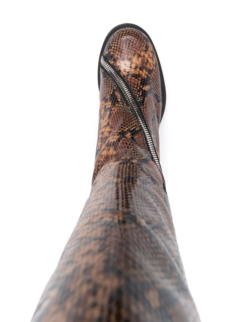 snakeskin-effect knee-high riding boots - 4