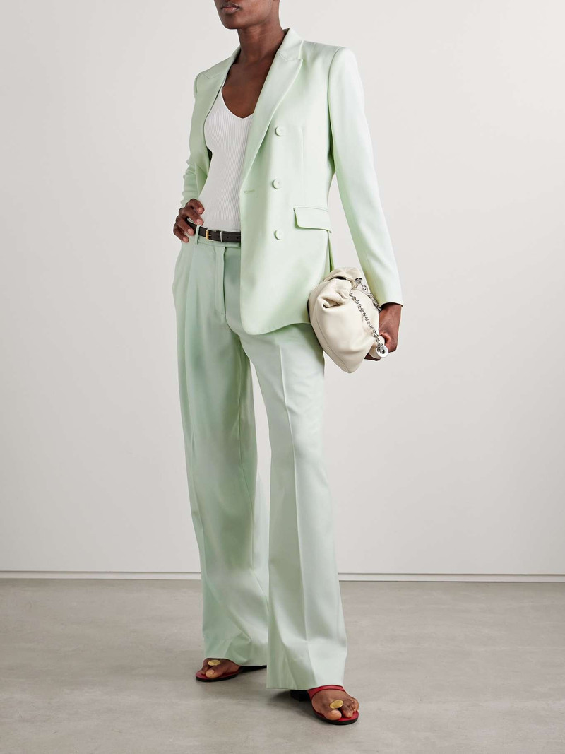 Another Tomorrow Double-breasted wool-blend blazer Mint outlook