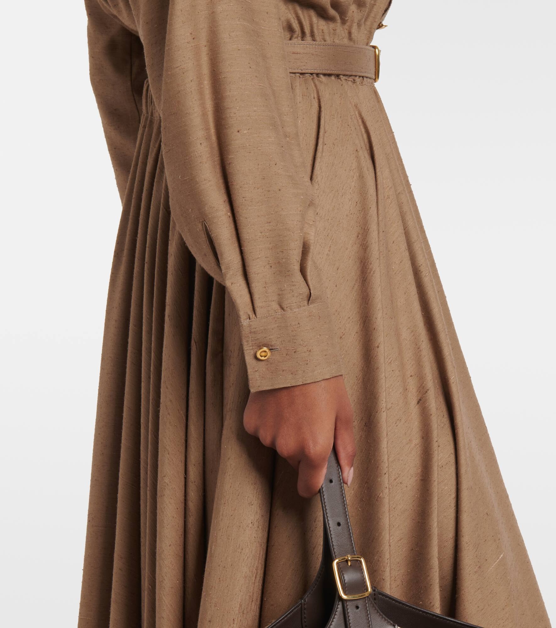 Lela asymmetrical silk shirt dress - 5