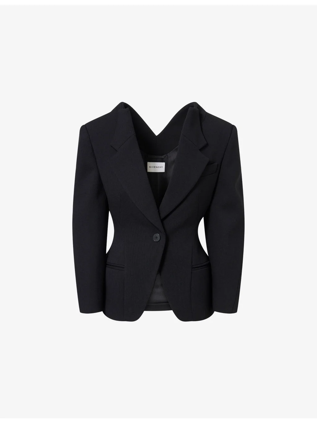 Single-Breasted Cinched-Waist Wool-Blend Jacket - 1