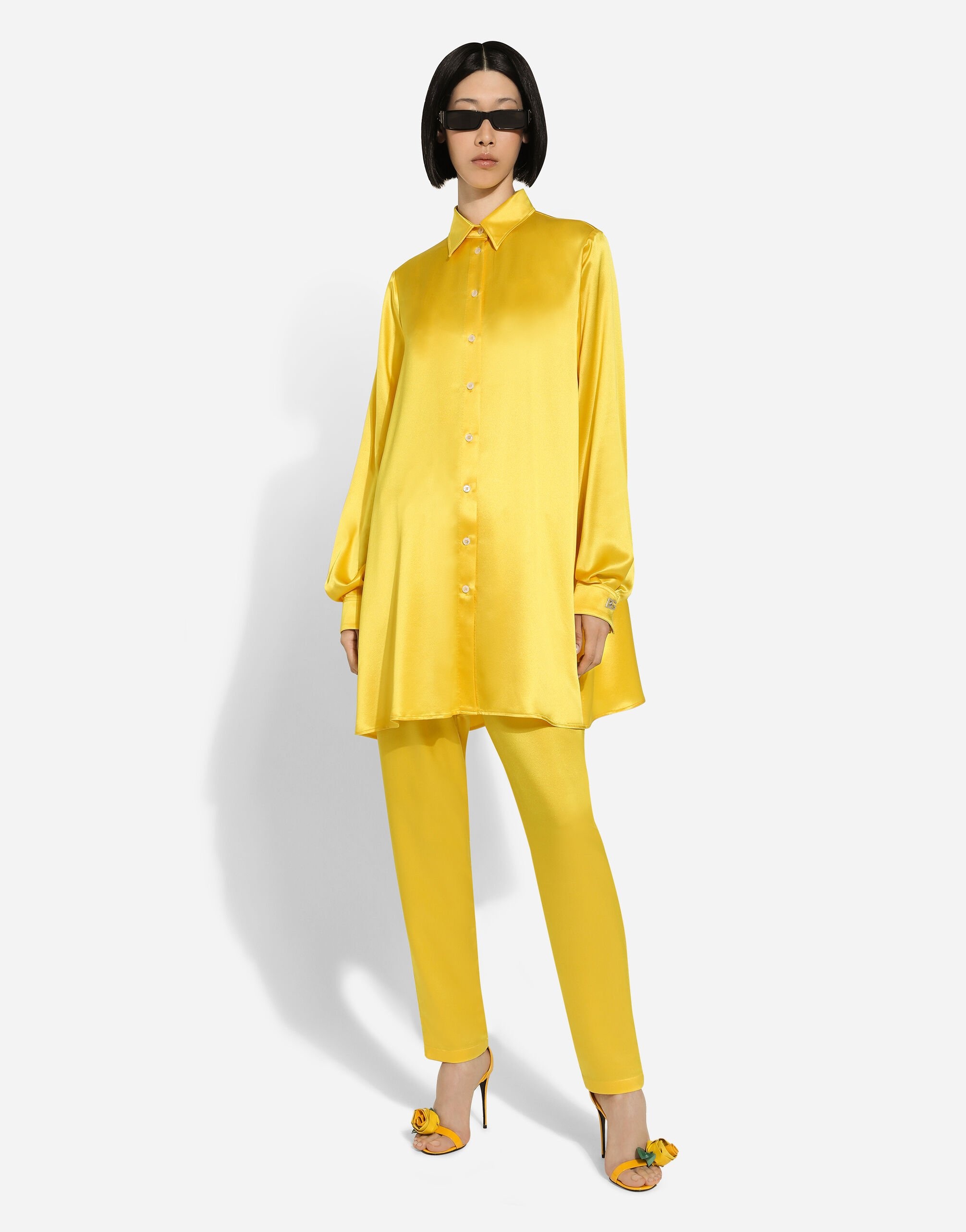 Silk crepe pants with elasticated waistband - 2