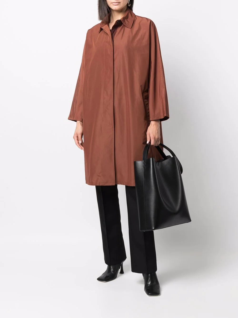 concealed-front fastening coat - 2
