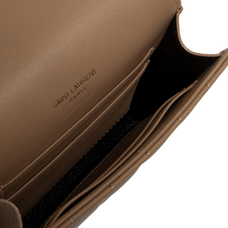 Saint Laurent Cassandre Quilted Leather Wallet 'Dark Caramel' 3