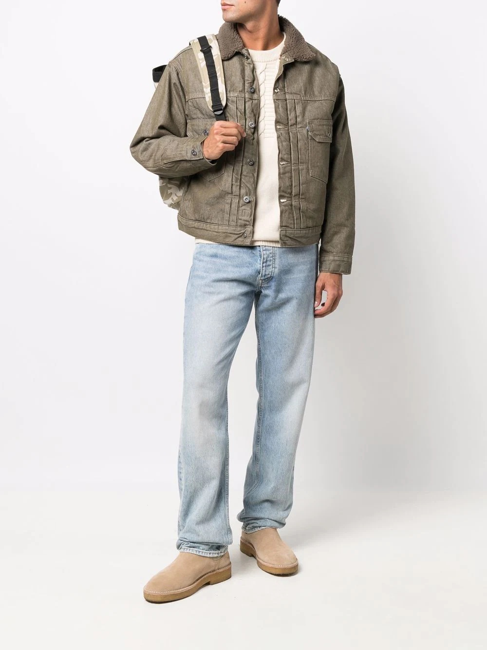 button-down denim jacket - 2