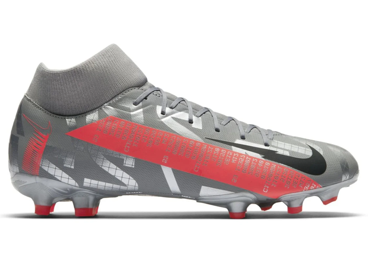 Nike Mercurial Superfly 7 Academy MG Metallic Grey Crimson - 1